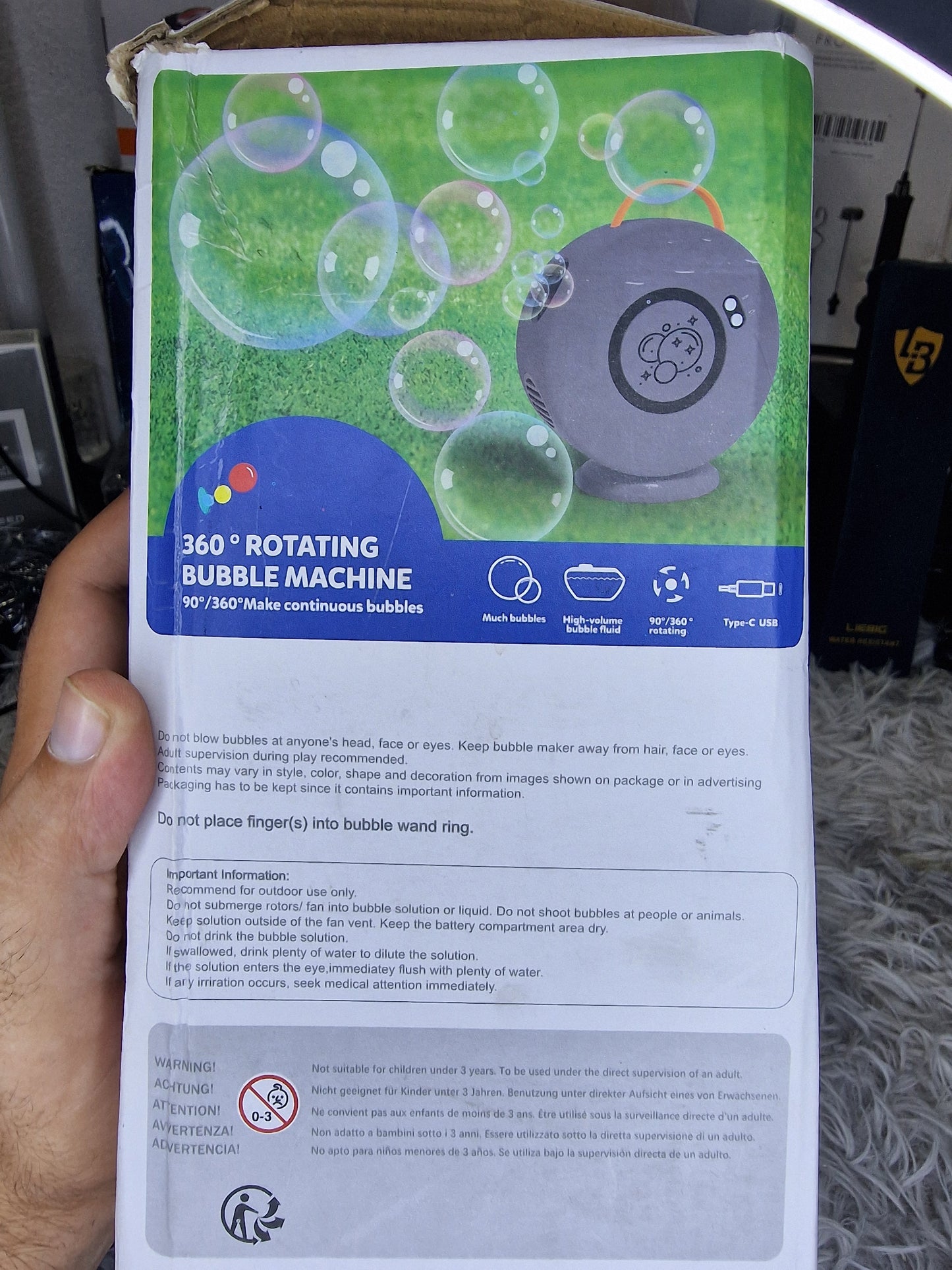 Automatic Rechargeable Bubble Machine
