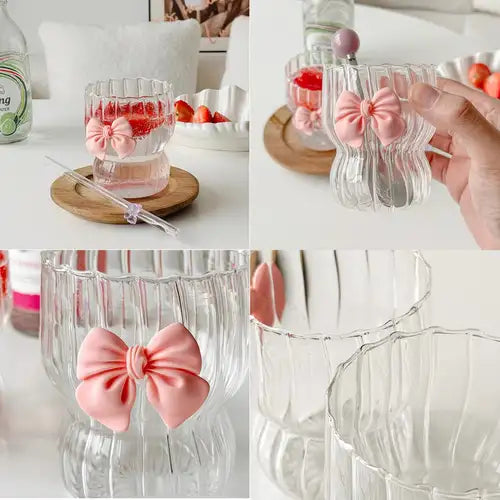 Pink Bow Glass